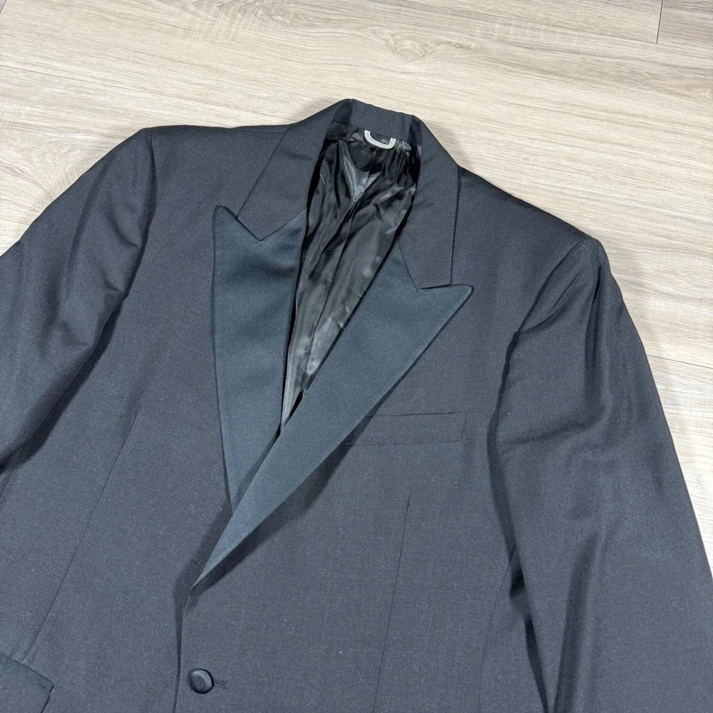 Vintage Christian Dior Monsieur Tuxedo Jacket Black‎ Peak Lapel Formal Dinner